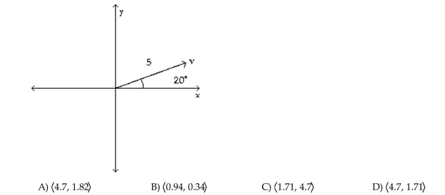 Write the vector in the form <a, b>. If necessary, round values to the nearest hundredth.