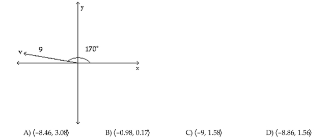 Write the vector in the form <a, b>. If necessary, round values to the nearest hundredth.