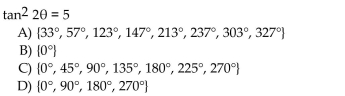 Solve the equation for solutions in the interval [0°, 360°). Round to the nearest degree.