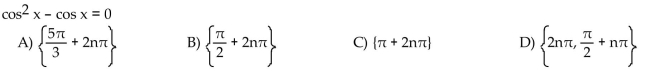 Solve the equation (x in radians and in degrees) for all exact solutions where appropriate. Round approximate answers in radians to four decimal places and approximate answers in degrees to the nearest tenth.