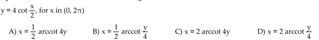 Solve the equation for x, where x is restricted to the given interval.