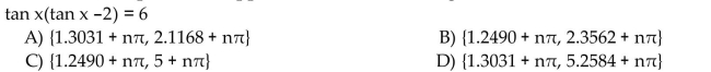 Solve the equation (x in radians and in degrees) for all exact solutions where appropriate. Round approximate answers in radians to four decimal places and approximate answers in degrees to the nearest tenth.