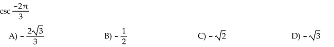 Find the exact circular function value.