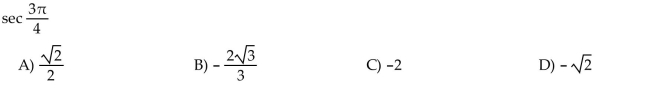 Find the exact circular function value.