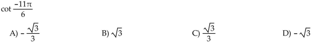 Find the exact circular function value.