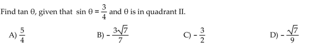 18 Suppose that is in standard position and the given point is on the terminal side of . Give the exact value of the indicated trig function for .