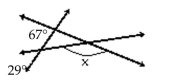 Find the measure of ∠x. -  A)  218° B)  96° C)  142° D)  Not enough information to solve