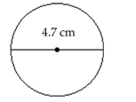 Find the requested measurement. Use π ≈ 3.14 and round your answer to the nearest hundredth. -Find the circumference.   A)  14.76 cm B)  17.34 cm C)  29.52 cm D)  7.38 cm