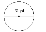 Find the requested measurement. Use π ≈ 3.14 and round your answer to the nearest hundredth. -Find the circumference.   A)  194.68 yd B)  48.67 yd C)  97.34 yd D)  754.39 yd