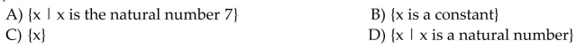 Write the set in set-builder notation. {7}