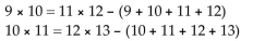 <strong>Use inductive reasoning to predict the next line in the pattern. </strong> A) 11 × 12 = 13 × 14 - (9 + 10 + 11 + 12 + 13 + 14) B) 12 × 13 = 14 × 15 - (12 + 13 + 14 + 15) C) 11 × 12 = 13 × 14 - (11 + 12 + 13 + 14) D) 12 × 13 = 14 × 15 - (11 + 10 + 9 + 8)