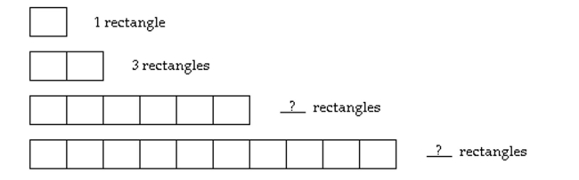 Solve the problem using inductive reasoning. How many rectangles are there in the last two figures?