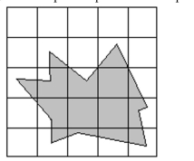 Solve the problem. -If each square represents one square unit, estimate the area of the shaded figure in square units.   A)  6 square units B)  7 square units C)  8 square units D)  10 square units