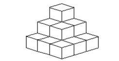 Solve the problem. -How many cubes (of any size)  are there in the figure?   A)  15 B)  10 C)  9 D)  14