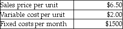Peeler's Smoothie Company has provided the following information:   Calculate the contribution margin ratio.(Round your answer to two decimal places. )  A) 225% B) 20% C) 30.77% D) 69.23%