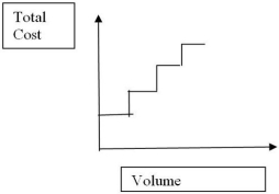 Which type of cost behavior is indicated by the following graph?   A) Fixed B) Step C) Mixed D) Variable