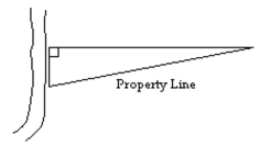 Find the area in acres of the property under the given assumptions. Refer to the figure.   -The stream frontage is174 feet in length and the property line is 462 feet in length. A) 1.28 acre B) 0.85 acre C) 0.43 acre D) 1.71 acre
