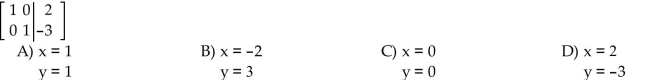 Write the system of equations associated with the augmented matrix.