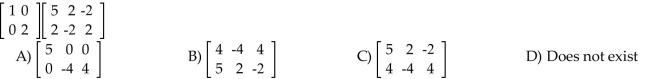 Find the matrix product, if possible.