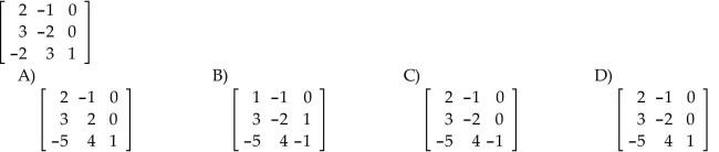 Find the inverse, if it exists, for the matrix.