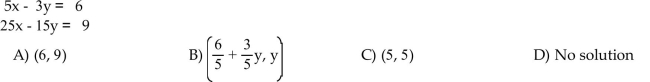 Use the Gauss-Jordan method to solve the system of equations.