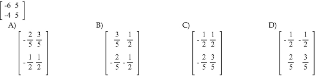 Find the inverse, if it exists, for the matrix.