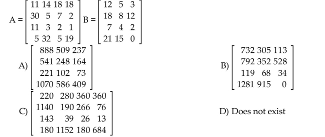 Use a graphing calculator to find the matrix product and/or sum. Find BA.