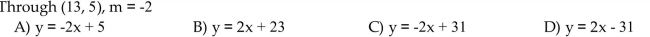 Find an equation in slope-intercept form (where possible) for the line.