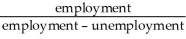<strong>The employment/population ratio equals</strong> A) B) C) D) E)