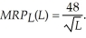 One Guy's old marginal revenue of the product of labor is   For this original level of technology, One Guy's optimal employment usage was   At the new level of technology, One Guy's marginal revenue of the product of labor becomes   The new level of employment becomes:   Thus, this increase in technology results in a quadrupling in the level of employment.