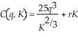 Laura's internet services has the following short-run cost curve:   where q is Laura's output level, K is the number of servers she leases and r is the lease rate of servers. Laura's short-run marginal cost function is:   Currently, Laura leases 8 servers, the lease rate of servers is $15, and Laura can sell all the output she produces for $500. Find Laura's short-run profit maximizing level of output. Calculate Laura's profits. If the lease rate of internet servers rise to $20, how does Laura's optimal output and profits change?