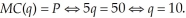 Jeremy's optimal output occurs where price is equal to marginal cost if he can earn at least a normal profit at that output level. If not, his optimal output would be zero. First, we set   At this output level, Jeremy's average costs are:   Since price exceeds Jeremy's Average costs, Jeremy will maximize profits by producing 10 units of output.