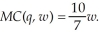 The demand for pizzas in the local market is given by:   There are 100 pizza firms currently in the market. The long-run cost function for each pizza firm is:   where w is the wage rate pizza firms pay for a labor hour and q is the number of pizzas produced. The marginal cost function for each firm is:   If the current wage rate is $7 and the industry is competitive, calculate the optimal output of each firm given each firm produces the same level of output. Do you anticipate firms entering or exiting the pizza industry? Suppose that the wage rate increases to $8.40. Calculate optimal output for each of the 100 firms. Do you anticipate firms entering or exiting the pizza industry? What happens to the market output of pizzas with the higher wage rate? What happens to the market price for pizza?