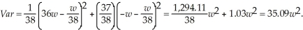 The expected value (EV) of the game is calculated as   The variance of the game is calculated as  