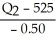 a.E =   ∙   E =   ∙   E =   ∙   E =   = -0.533 b.Since 4.00 is within this arc, -0.533 can be regarded as the relevant elasticity. We will use $4.50 and 525 as the beginning price and quantity. -0.533 =   ∙   -0.533 =   ∙   -0.533 =   =   -0.533 =   = -17   + 8925 -279.83 - 0.533   = -17   + 8925 16.47   = 9204.83   = 558.88 Joe's move doesn't make sense since demand is inelastic. With inelastic demand, price and total expenditures move in the same direction. As he lowers price, total expenditures will also fall. To verify: Before Cut total expenditures = $4.50 × 525 = $2,362.50 After Cut total expenditures = $4.00 × 559 = $2,236.00