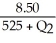 a.E =   ∙   E =   ∙   E =   ∙   E =   = -0.533 b.Since 4.00 is within this arc, -0.533 can be regarded as the relevant elasticity. We will use $4.50 and 525 as the beginning price and quantity. -0.533 =   ∙   -0.533 =   ∙   -0.533 =   =   -0.533 =   = -17   + 8925 -279.83 - 0.533   = -17   + 8925 16.47   = 9204.83   = 558.88 Joe's move doesn't make sense since demand is inelastic. With inelastic demand, price and total expenditures move in the same direction. As he lowers price, total expenditures will also fall. To verify: Before Cut total expenditures = $4.50 × 525 = $2,362.50 After Cut total expenditures = $4.00 × 559 = $2,236.00