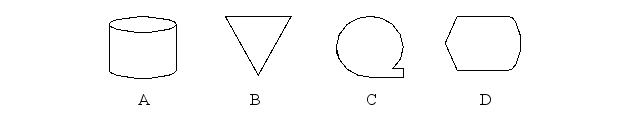 The symbol for a computer disk data store in a flowchart is:   A) A B) B C) C D) D