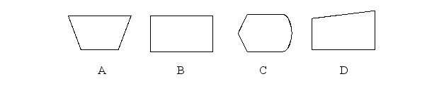 The symbol for the manual keying of data in a systems flowchart is:   A) A B) B C) C D) D