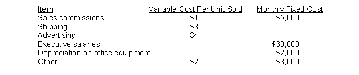 Neufeld Company makes and sells widgets. The company is in the process of preparing its Selling and Administrative Expense Budget for the month. The following budget data are available:   Expenses are paid in the month incurred. If the company has budgeted to sell 40,000 widgets in October, how much is the total budgeted selling and administrative expenses for October? A)  $470,000 B)  $70,000 C)  $465,000 D)  $400,000