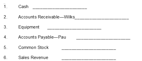 Indicate whether each of the following accounts would be shown in the general ledger or subsidiary ledger.  