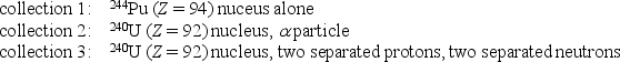 Rank the following collections of particles according to the total binding energy of all the particles in each collection, least to greatest.   A)  1,2,3 B)  3,2,1 C)  2,1,3 D)  1,3,2 E)  2,3,1