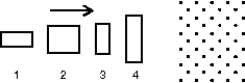 The four wire loops shown have edge lengths of either L, 2L, or 3L. They will move with the same speed into a region of uniform magnetic field   directed out of the page. Rank them according to the maximum magnitude of the induced emf, least to greatest.   A)  1 and 2 tie, then 3 and 4 tie B)  3 and 4 tie, then 1 and 2 tie C)  4, 2, 3, 1 D)  1, then 2 and 3 tie, then 4 E)  1, 2, 3, 4