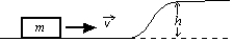 For a block of mass m to slide without friction up the rise of height h shown, it must have a minimum initial kinetic energy of:   A)  gh B)  mgh C)  gh/2 D)  mgh/2 E)  2mgh