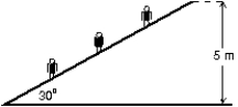 An escalator is used to move 20 people (60 kg each)  per minute from the first floor of a department store to the second floor, 5 m above. The power required is approximately:   A)  100 W B)  200 W C)  1000 W D)  2000 W E)  60,000 W