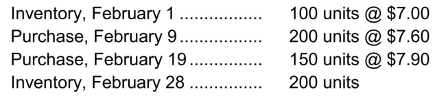 FIFO cost formula The Malibu Shop shows the following data related to item Y27:   Instructions Using the FIFO cost formula, what value should be assigned to the ending inventory of item Y27?