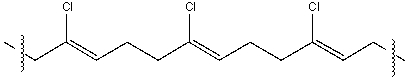 Neoprene used in gaskets, electrical insulation, etc. has the following structure. Provide the structure of the monomer.  