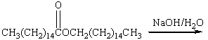 Predict the product(s)  when spermaceti is treated with aqueous NaOH.     A)  I B)  II C)  III D)  IV E)  none of these
