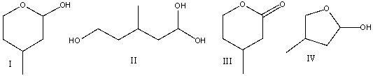Predict the major product for the following reaction.     A)  I B)  II C)  III D)  IV E)  none of these