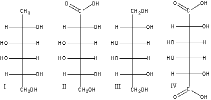 Predict the product(s)  for the following reaction.     A)  I B)  II C)  III D)  IV E)  II & IV