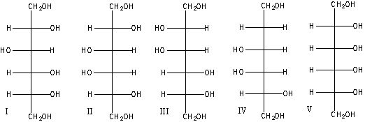 Predict the product(s)  for the following reaction.     A)  I B)  II C)  I & III D)  IV E)  I &V